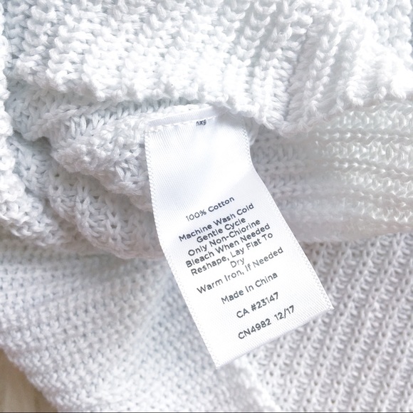 Talbots white cotton sweater v neck large - Picture 9 of 9